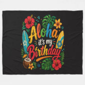 Aloha Verjaardag Hibiscus Hawaii Fleece Deken (Voorkant (Horizontaal))