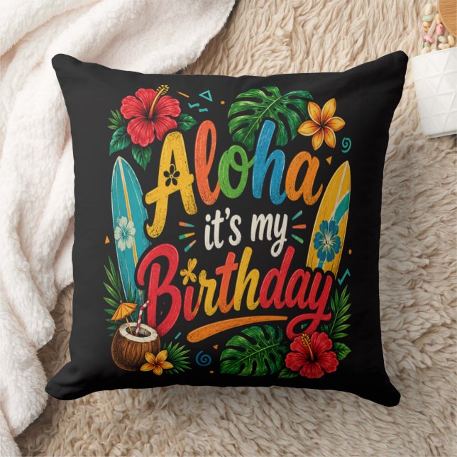 Aloha Verjaardag Hibiscus Hawaii Kussen (Deken)