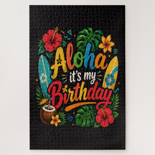Aloha Verjaardag Hibiscus Hawaii Legpuzzel (Verticaal)