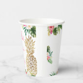 Aloha Verjaardag Luau Hawaïaanse Gouden Ananas Papieren Bekers (Rechts)