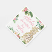 Aloha Verjaardag Luau Hawaïaanse Gouden Ananas Servet (Hoek)