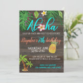 ALOHA verjaardag|Tropisch|Poolfeest Kaart (Staand voorkant)