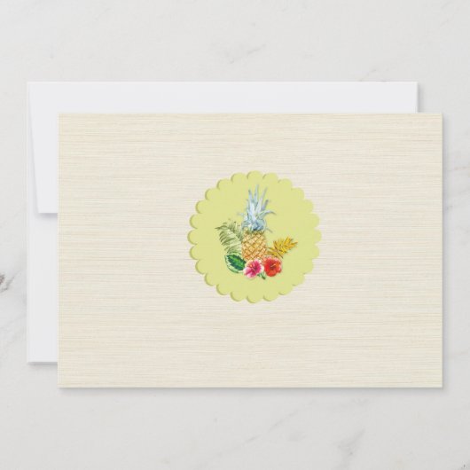 Aloha Verjaardagsfeest Luau Tropical Pineapple Fot Kaart (Achterkant)