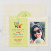 Aloha Verjaardagsfeest Luau Tropical Pineapple Fot Kaart (Voorkant / Achterkant)
