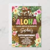 Aloha Verjaardagsuitnodiging sjabloon Hawaiian Bir Kaart (Voorkant)