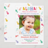 Aloha verjaardagsuitnodiging Tropical Luau Party G Kaart (Voorkant / Achterkant)