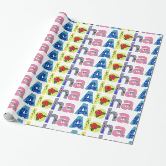 Aloha verpakkingspapier cadeaupapier (Uitgerold)