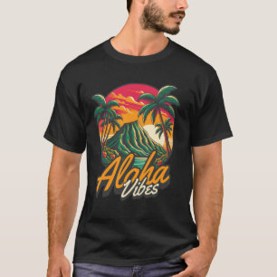 Aloha Vibes Hawaiaanse Zonsondergang Shirt Strand