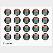 Aloha Vibes Hawaii Sunset Waves Ronde Sticker (Vel)