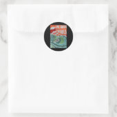 Aloha Vibes Hawaii Sunset Waves Ronde Sticker (Tas)