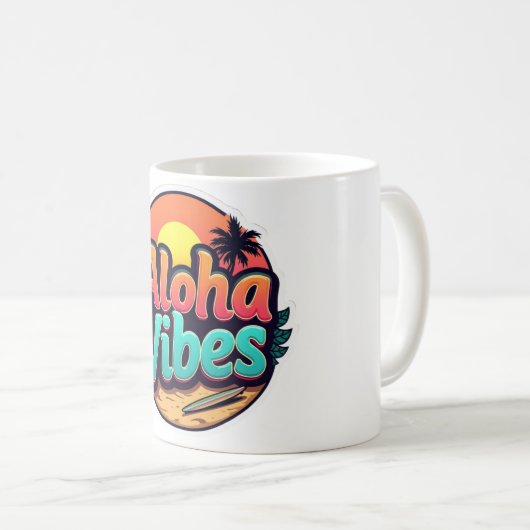Aloha Vibes Koffiemok (Voorkant rechts)