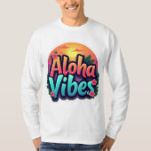 Aloha Vibes Unisex lange mouw T-shirt (Voorkant)