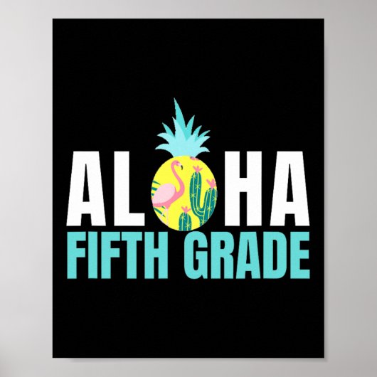 Aloha vijfde klas terug naar school Kinder docente Poster (Voorkant)