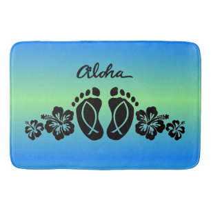 Aloha voetafdrukken badmat