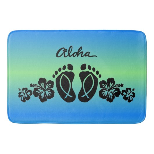 Aloha voetafdrukken badmat (Voorkant)