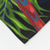 Aloha vogels papegaaien blauwe palmbladeren bloeme fleece deken (Hoek)