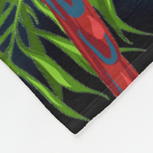 Aloha vogels papegaaien blauwe palmbladeren bloeme fleece deken (Hoek)