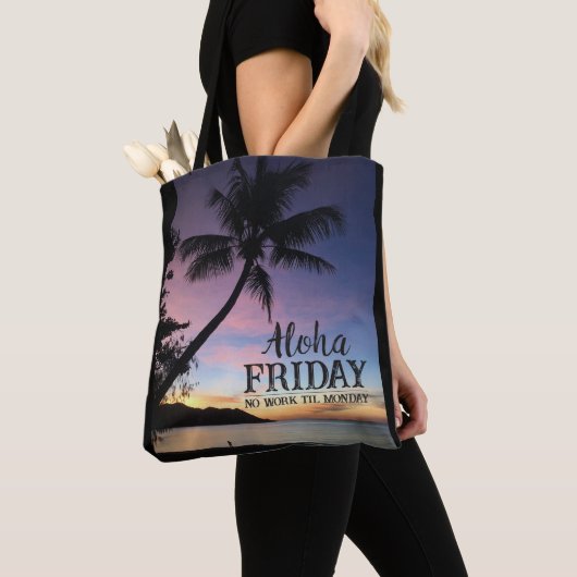 Aloha vrijdag Maui Hawaii tropische zonsondergang Tote Bag (Dichtbij)