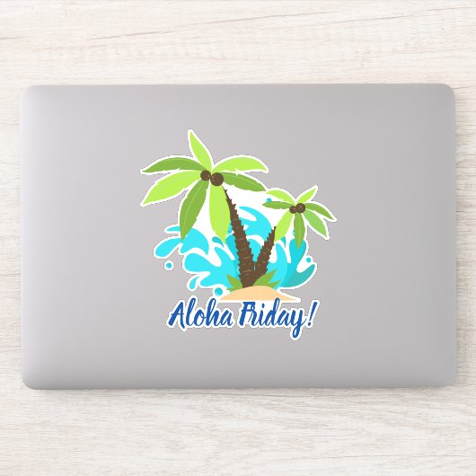 Aloha Vrijdag Palm Tree Sticker (Computer)
