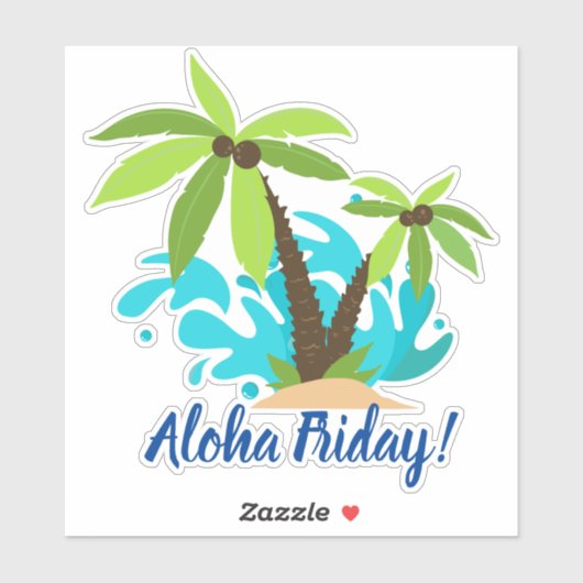 Aloha Vrijdag Palm Tree Sticker (Vel)