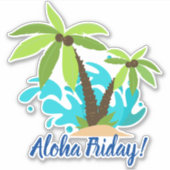 Aloha Vrijdag Palm Tree Sticker (Voorkant)