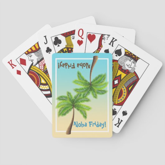 Aloha Vrijdag Palm Trees Pokerkaarten (Achterkant)