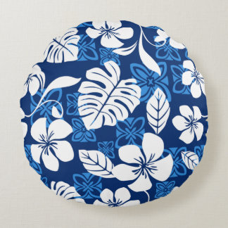 ALOHA VRIJDAG PATROON IN BLAUW ROND KUSSEN