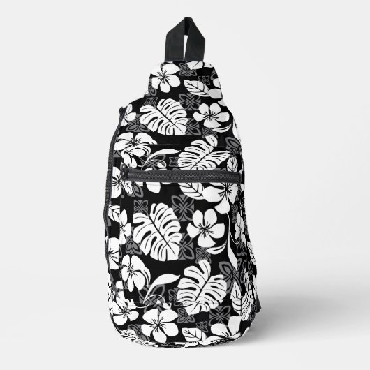 ALOHA VRIJDAG PATROON IN ZWARTE SLING TAS (Voorkant)