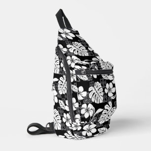 ALOHA VRIJDAG PATROON IN ZWARTE SLING TAS