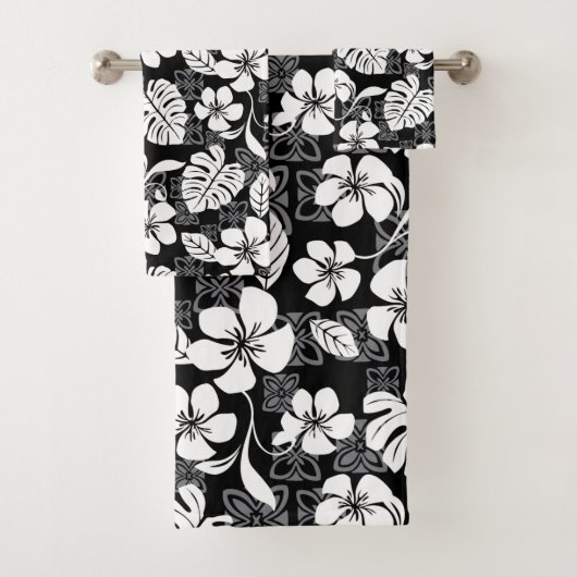 ALOHA VRIJDAG (ZWART) BATH TOWEL SET BAD HANDDOEK (Insitu)