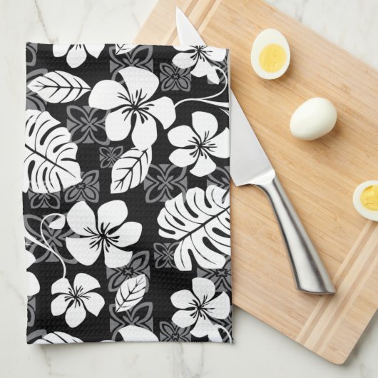 ALOHA VRIJDAG (ZWART EN GRAY) THEEDOEK (Quarter Fold)