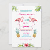 Aloha Vrijgezellenfeest Flamingo Pineapple Luau In Kaart (Voorkant)