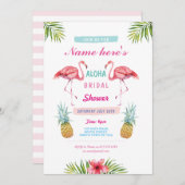 Aloha Vrijgezellenfeest Flamingo Pineapple Luau In Kaart (Voorkant / Achterkant)