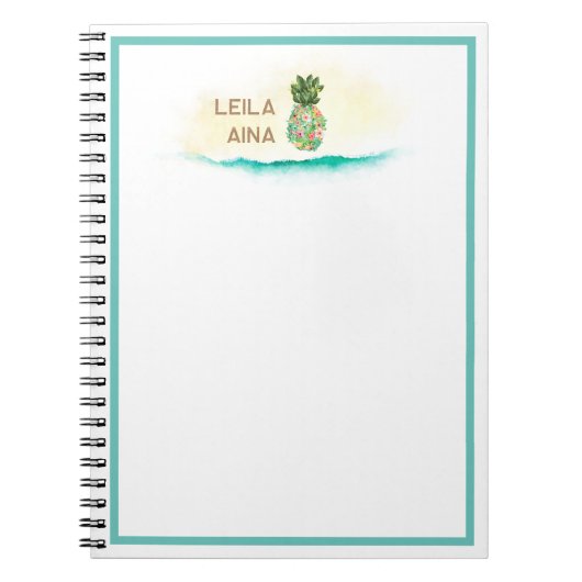 Aloha Waterverf Pineapple Island Notitieboek (Voorkant)