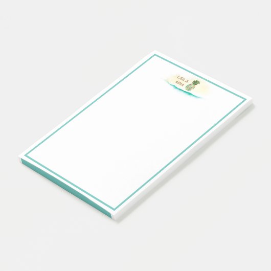 Aloha Waterverf Pineapple Island Post-it® Notes (Schuin)
