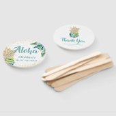 Aloha Waterverf Tropische anananasappelkever Handwaaier (Niet-gemonteerd)