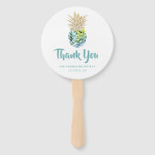 Aloha Waterverf Tropische anananasappelkever Handwaaier (Achterkant)