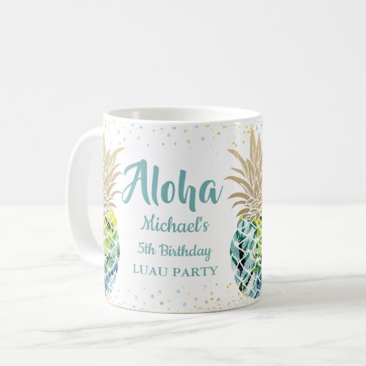 Aloha Waterverf Tropische Mok ananas koffie (Voorkant links)