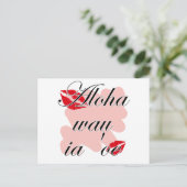Aloha wau ia 'oe - Hawaiian I love you (2) Red Kis Briefkaart (Staand voorkant)