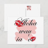 Aloha wau ia 'oe - Hawaiian I love you (2) Red Kis Briefkaart (Voorkant / Achterkant)