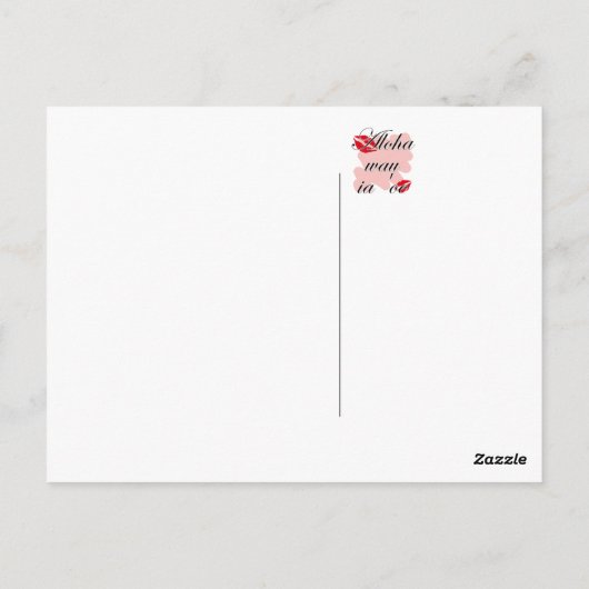 Aloha wau ia 'oe - Hawaiian I love you (2) Red Kis Briefkaart (Achterkant)