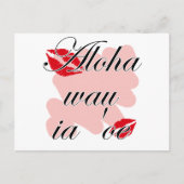 Aloha wau ia 'oe - Hawaiian I love you (2) Red Kis Briefkaart (Voorkant)