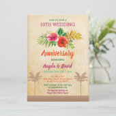 Aloha Wedding Jubileum Tropische Uitnodiging (Staand voorkant)