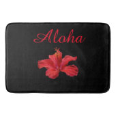 Aloha Welcome Tropical Hawaiian Hibiscus Flower Badmat (Voorkant)