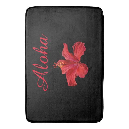 Aloha Welcome Tropical Hawaiian Hibiscus Flower Badmat (Voorkant Verticaal)