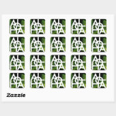 Aloha White Graphic Hawaii Palm Vierkante Sticker (Vel)