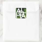 Aloha White Graphic Hawaii Palm Vierkante Sticker (Tas)