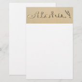 Aloha-woordbord op het strand briefpapier (Voorkant / Achterkant)