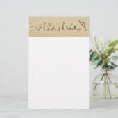 Aloha-woordbord op het strand briefpapier (Staand voorkant)