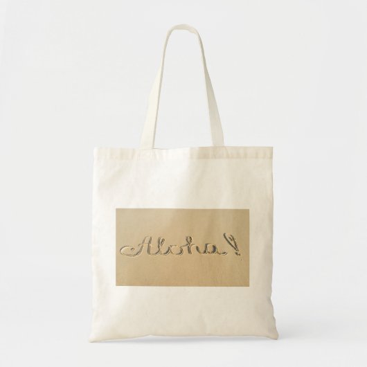 Aloha-woordbord op het strand tote bag (Voorkant)